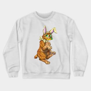 Bobtail BunnyCat: Ginger Tabby (Yellow) Crewneck Sweatshirt